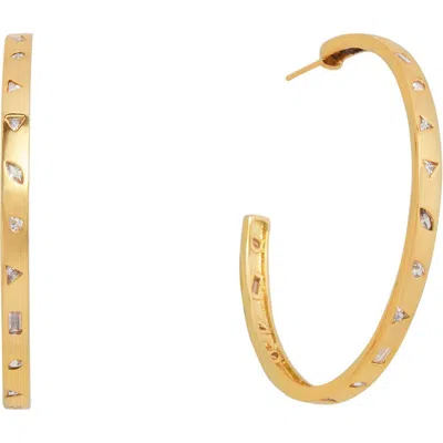 St. Moran Mixed Shape Cubic Zirconia Hoop Earrings In Gold