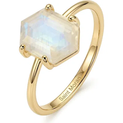 St. Moran Moonstone Hexagon Ring In Transparent