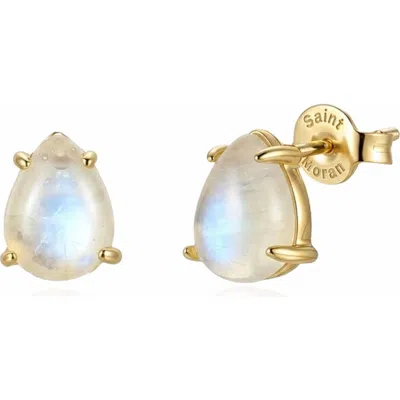 St. Moran Moonstone Pear Stud Earrings In Metallic