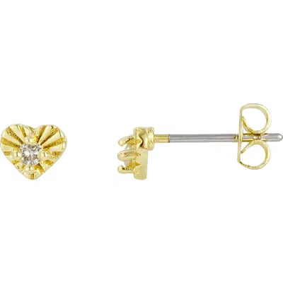 St. Moran Natural Diamond Heart Burst Stud Earrings In Gold