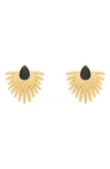 St. Moran Onyx Deco Drop Earrings In Gold