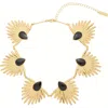 St. Moran Onyx Deco Statement Necklace In Gold