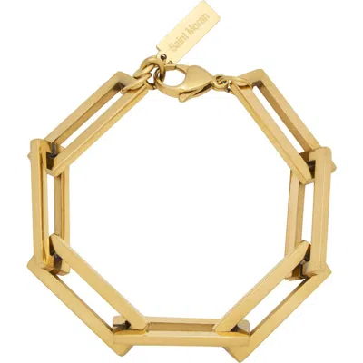St. Moran Oversized Rectangular Link Bracelet In Gold
