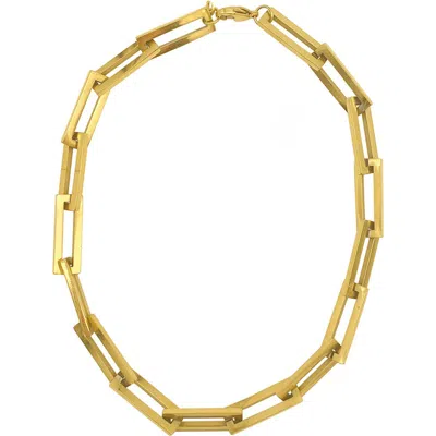 St. Moran Oversized Rectangular Link Statement Necklace In Gold