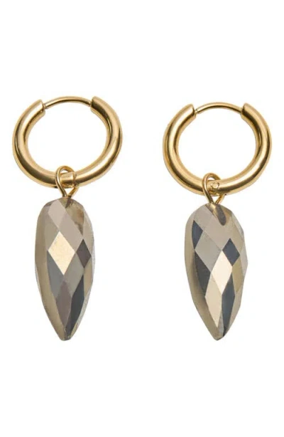 St. Moran Pyrite Drop Hoop Earrings In Brown