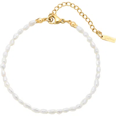 St. Moran Seed Freshwater Pearl Bracelet In White