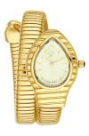 St. Moran Serpentine Wraparound Bracelet Watch, 12.7mm X 25.4mm In Gold
