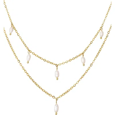 St. Moran Set Of 2 Assorted Freshwater Pearl Necklaces In Gold