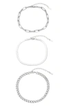 St. Moran Set Of 3 Assorted Chain Anklets