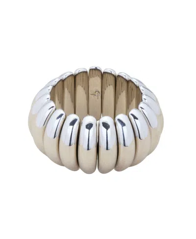 St. Moran Silver Fluted Stretch Baroque Bracelet In Metallic