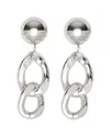 St. Moran Stainless Steel Curb Chain Jagger Earrings In Silver