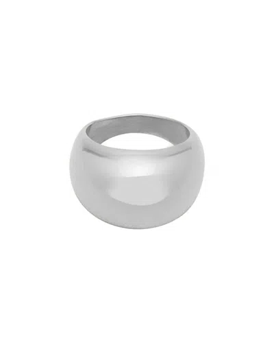 St. Moran Stainless Steel Silver Plated Bold Dome Ring In Gray