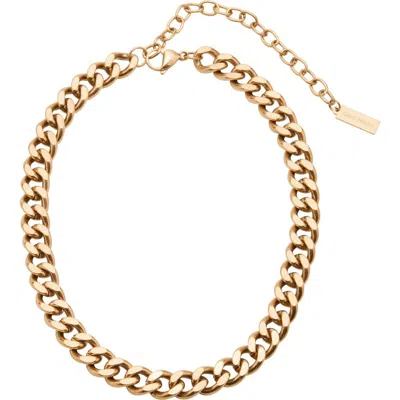St. Moran Tarnish Resistant 18k Gold Plated Curb Chain Necklace