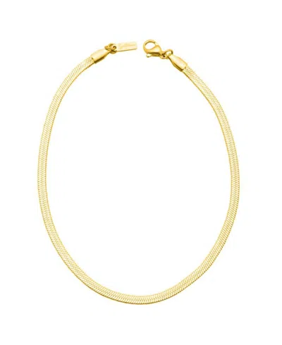 St. Moran Tarnish-resistant Gold 3mm Herringbone Chain Edie Anklet