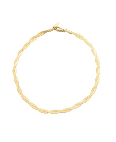 St. Moran Tarnish-resistant Gold Braided Heringbone Chain Amina Anklet