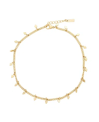 St. Moran Tarnish-resistant Gold Curb Chain Diamond Dangle Sabrina Anklet