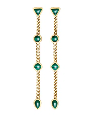 St. Moran Tarnish-resistant Gold Malachite Lafeyette Earrings
