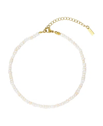 St. Moran Tarnish-resistant Natural Keshi Freshwater Pearl Rena Anklet In White