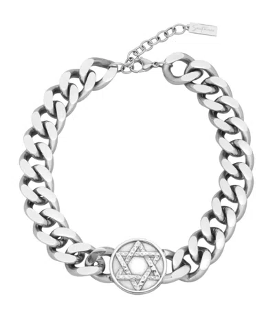 St. Moran Tarnish-resistant Silver Star Of David Collar Necklace In Metallic