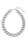 St. Moran Teardrop Beaded Statement Necklace In Silver