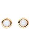 St. Moran Thales Freshwater Pearl Stud Earrings In Gold