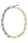 St. Moran Two-tone Oversize Chain Necklace In Multi
