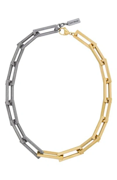 St. Moran Two-tone Oversize Chain Necklace In Multi