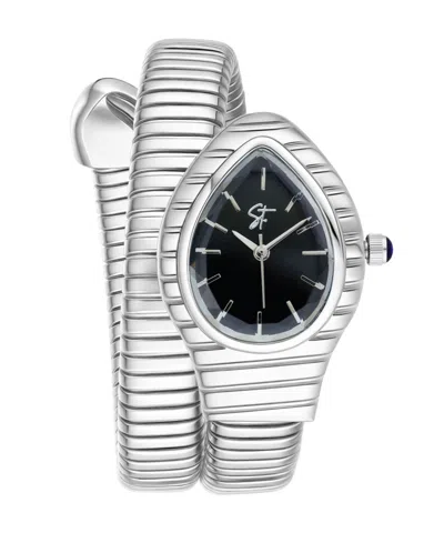 St. Moran Women's Tarnish-resistant White Rhodium Wrap Watch 13mmx25mm In Silver