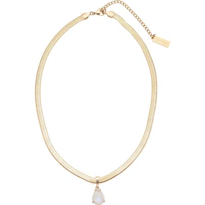 St. Moran Wren Moonstone Pendant Necklace In Green