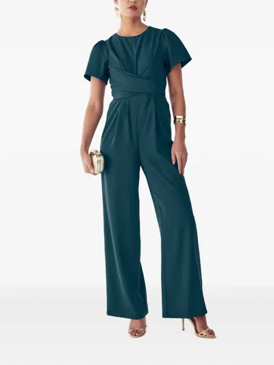 St Mrlo Crossover-waist Jumpsuit In Green