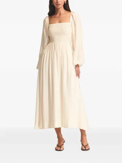 St Mrlo Long-sleeve Midi Dress In Brown