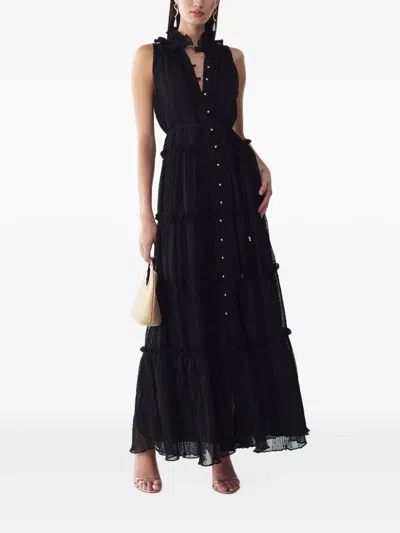 St Mrlo Omaha Ruffled Tiered Maxi Dress In Blue