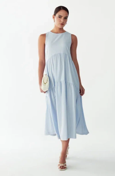 St Mrlo Remi Tiered Dress In Blue