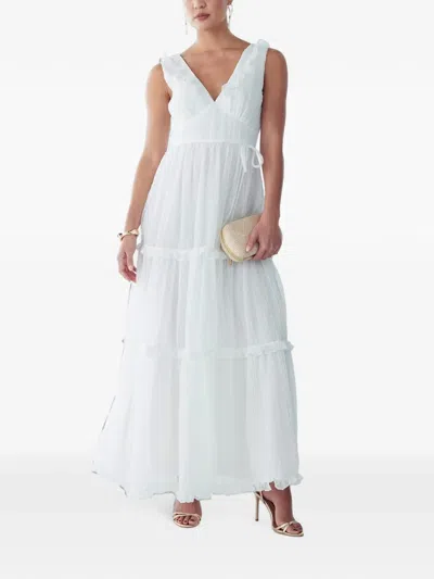 St Mrlo Ruffled Tiered Maxi Dress In White