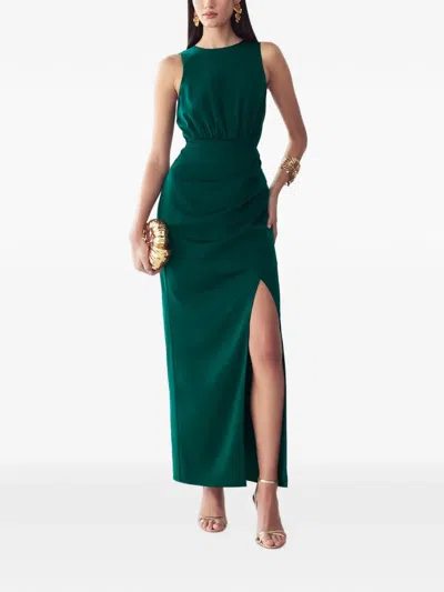 St Mrlo Sharmaine Ruched Sleeveless Maxi Dress In Green