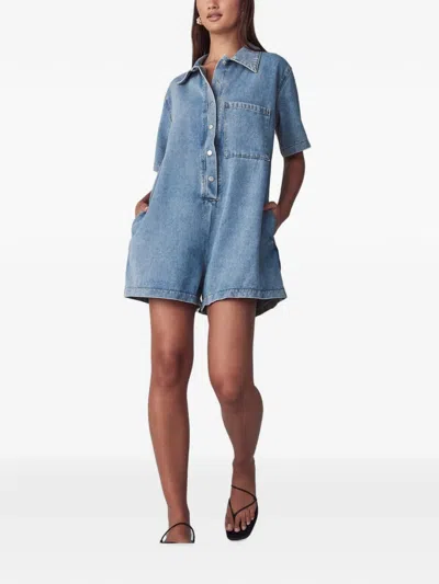 St Mrlo Short-sleeve Jumpsuit In Blue
