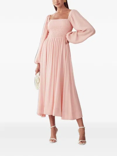 St Mrlo Square-neck Midi Dress In Pink
