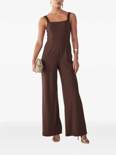 St Mrlo Square-neck Wide-leg Jumpsuit In Brown