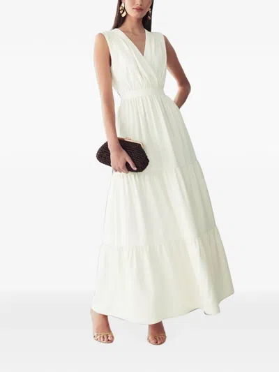 St Mrlo Tiered Sleeveless Maxi Dress In White