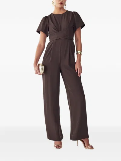 St Mrlo Twist-detail Short-sleeve Jumpsuit In Transparent