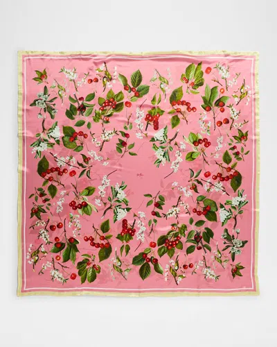 St. Piece Amelia Double-sided Silk Scarf In Pink