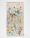 St. Piece Neiman Marcus Exclusive Whitney Double Sided Floral-print Silk Scarf In Grey Cream