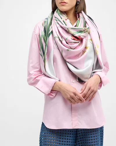 St. Piece Victoria Double-sided Silk Scarf In Pink