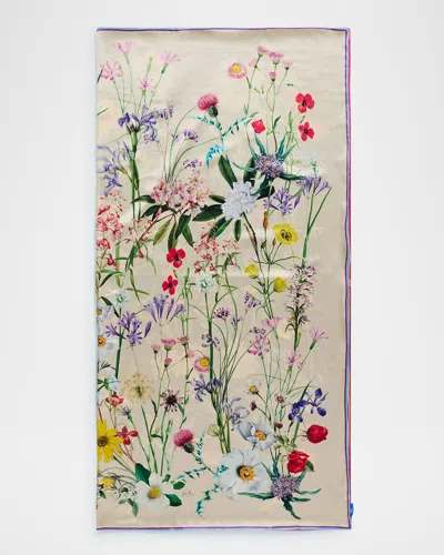 St. Piece Whitney Double Sided Floral-print Scarf In Cream Black
