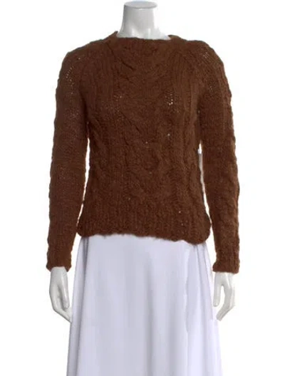 Pre-owned St. Roche Alpaca Crew Neck Sweater W/ Tags In Brown