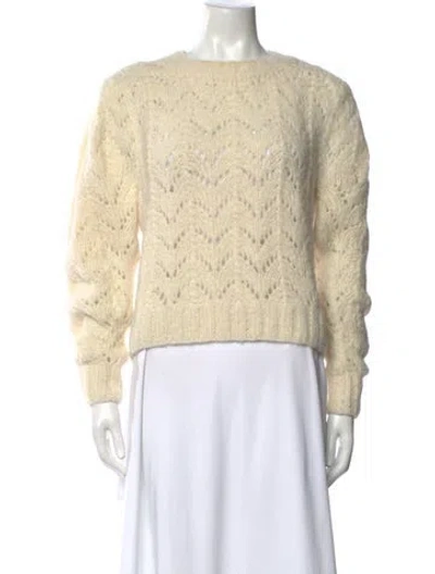 Pre-owned St. Roche Alpaca Crew Neck Sweater In White