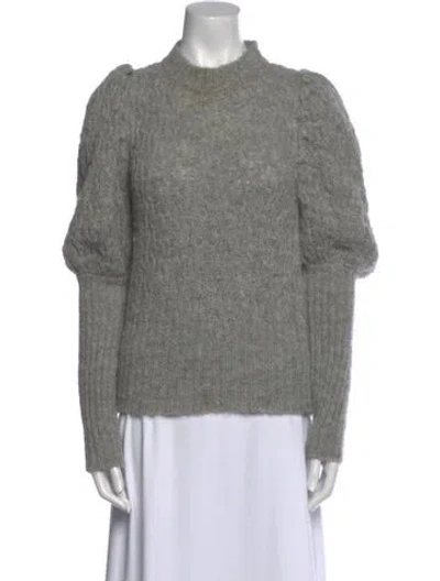 Pre-owned St. Roche Alpaca Mock Neck Sweater In Gray