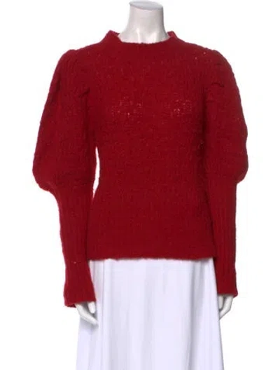 Pre-owned St. Roche Alpaca Mock Neck Sweater In Red
