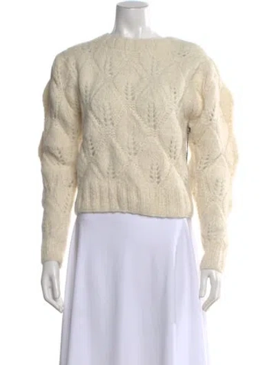 Pre-owned St. Roche Alpaca Patterned Sweater W/ Tags In White