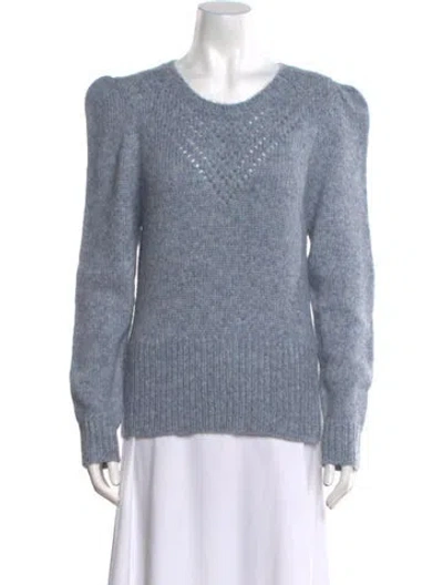 Pre-owned St. Roche Alpaca Scoop Neck Sweater In Blue